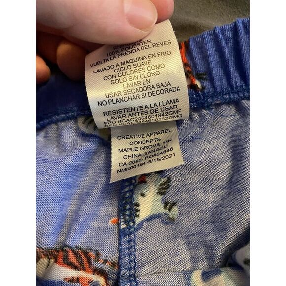 Nite nite Munki Munki Kids Animal Print Pajama Pants Blue Size 3 - Picture 2 of 5